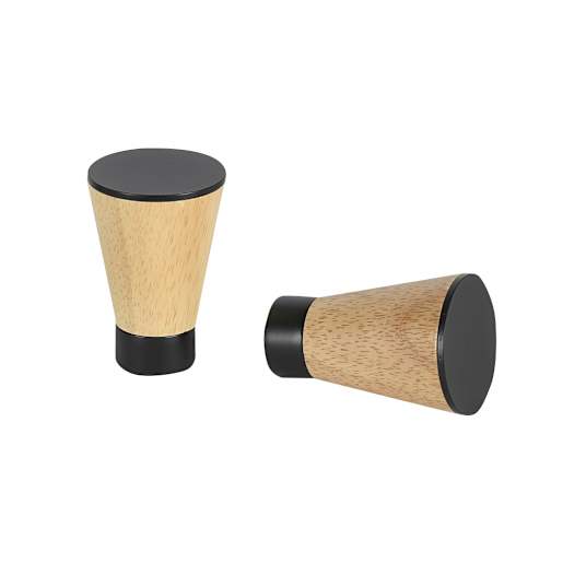 VERTUO Billy Curtain Rod Finials Natural and Black Pkg/2
