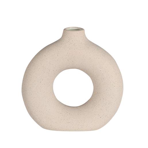 VERTUO Decorative Ceramic Vase Textured Beige