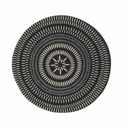 VERTUO Placemat Round with Patterned Black 15 in.