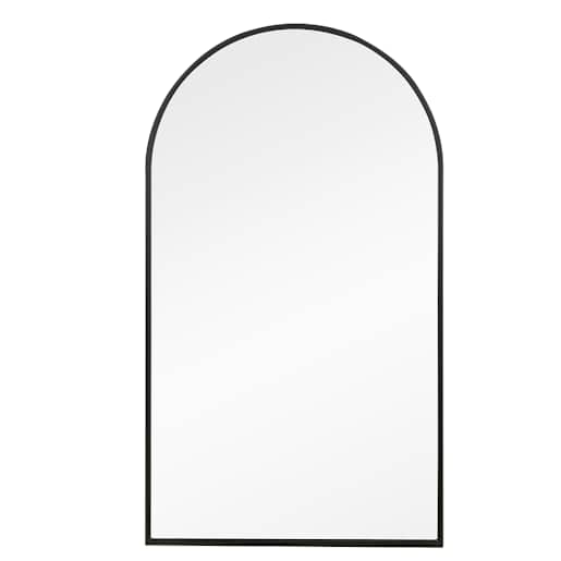 Jericho Arch Mirror with Black Metal Frame 26 in. x 46 in.