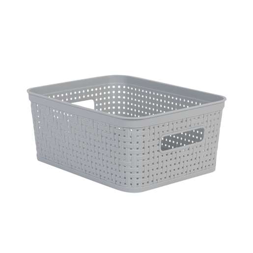 Panier de rangement en plastique gris 10 1/8 po