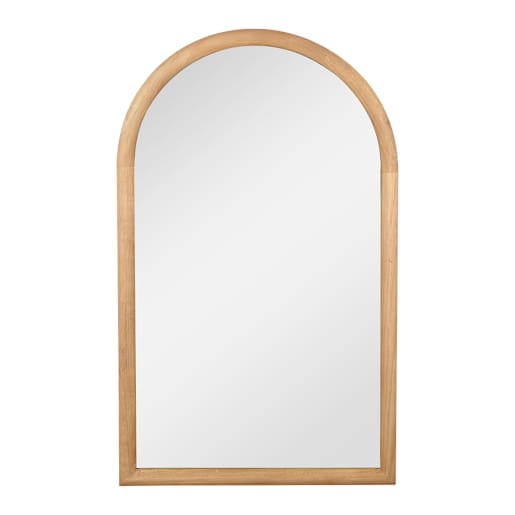 Miroir Sanibel en arche avec cadre en bois naturel 25 po x 40 po