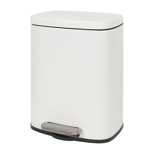NEKTRA Step Trash Bin White 12 L
