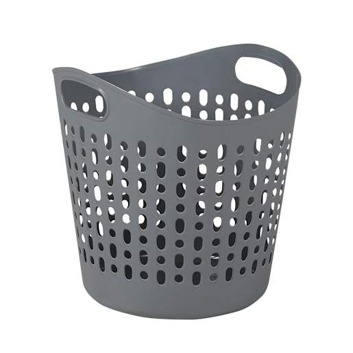 Plastic Laundry Basket Grey 55 L