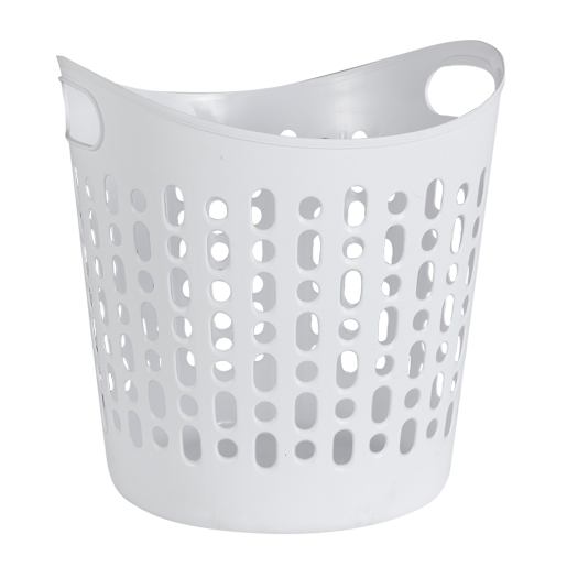 Plastic Laundry Basket White 32 L