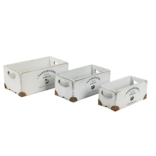 VERTUO Set of 3 Decorative Wooden Crates