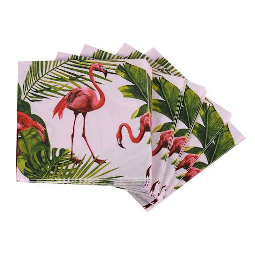 Serviettes de table flamants roses Pqt/20