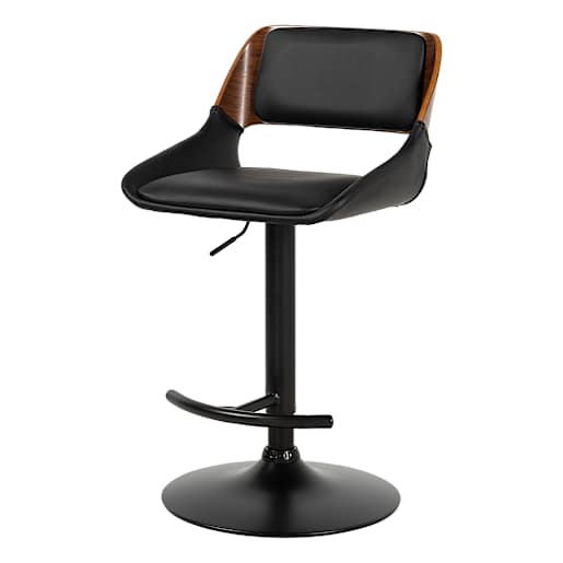 Tabouret Lilo noir et noyer ASTELLA
