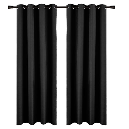 VERTUO Blackout Grommet Curtains Black 54 in. x 84 in. Pkg/2