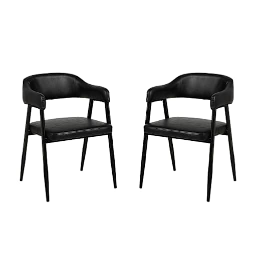 VERTUO Winston Dining Room Chair Black Pkg/2