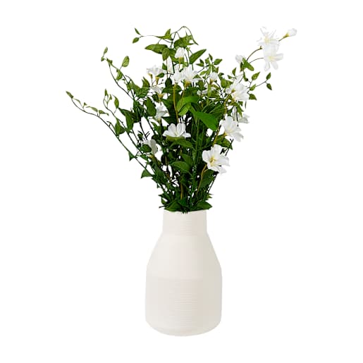 VERTUO Artificiel Flower with White Ceramic Vase