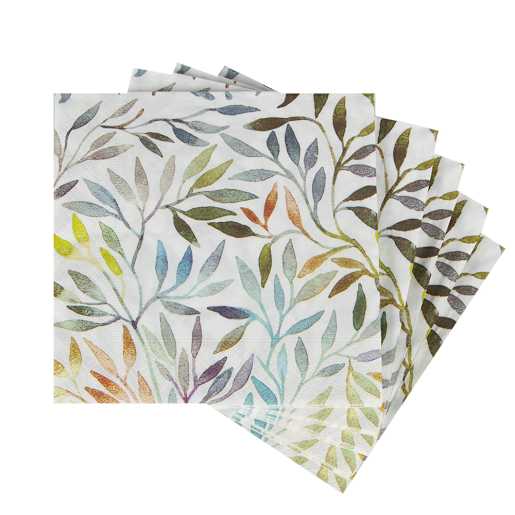 Serviettes de table feuilles Pqt/20