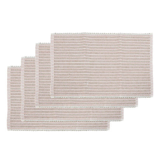 Napperons rectangulaires tissés beige orange et vert 13 po x 18 7/8 po Pqt/4