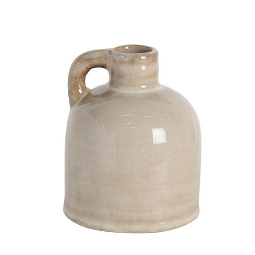 Vase décoratif en céramique beige rustique