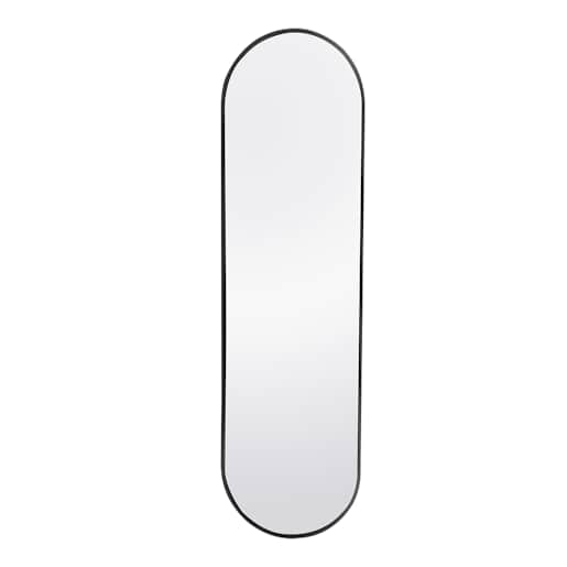 Ovation Oval Mirror with Black Aluminum Frame 14 1/2 in. x 48 in.
