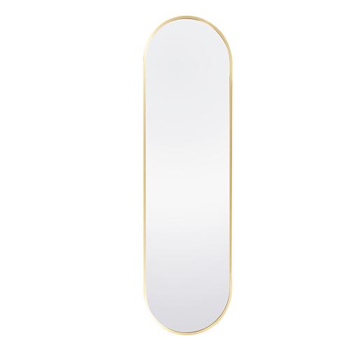 Ovation Oval Mirror with Brass Finish Aluminum Frame 14 1/2 in. x 48 in.