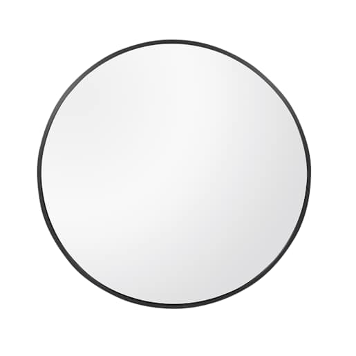 Round Mirror with Black Aluminum Frame 20 in.