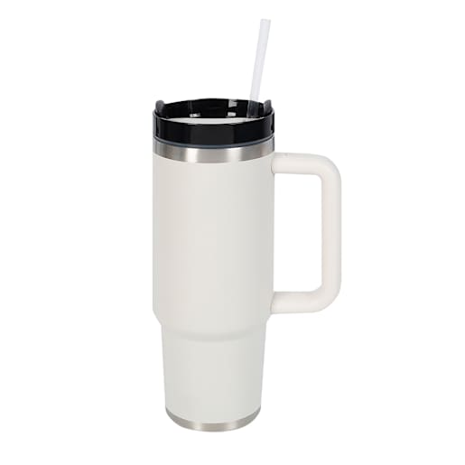Insulated Mug with Straw Beige 887 ml