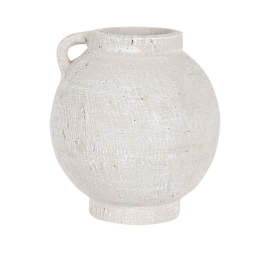 ASTELLA Rustic Round Decorative Terracotta Pot Beige 8 3/4 in.