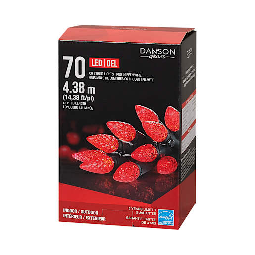 Jeu de 70 lumières DEL C6 Rouge