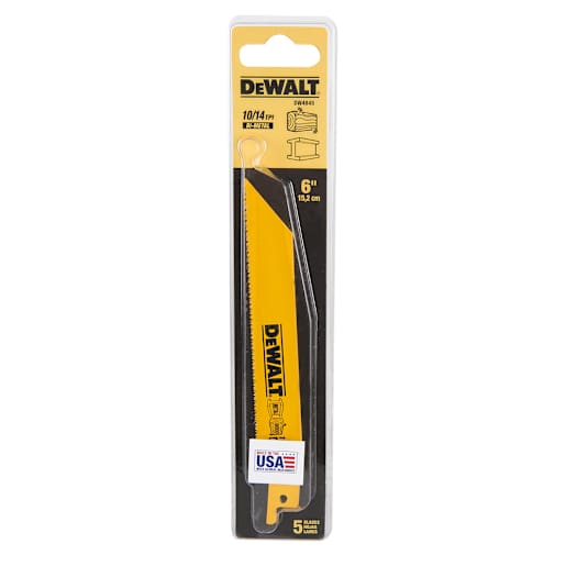 DEWALT Wood Reciprocating Saw Blades , 6 in. (10-14 TPI) Pkg/5