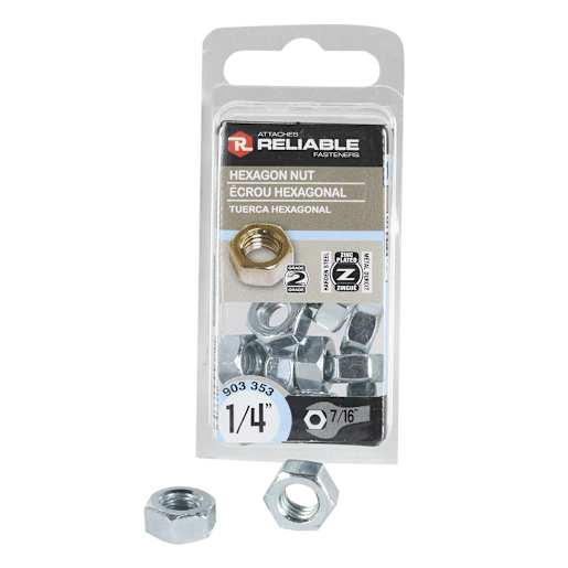 Écrous hexagonaux 1/4 po Pqt/14
