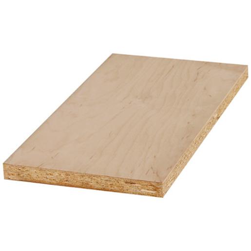 Panneau de particules plaqué merisier B2C 11/16 po x 4 pi x 8 pi