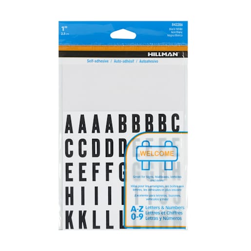 Adhesive Vinyl Letters and Numbers 1 in. (117-pack)