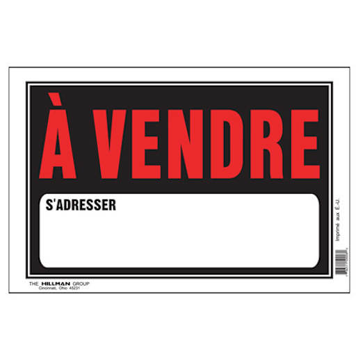 For Sale Sign 8 in. x 12 in.