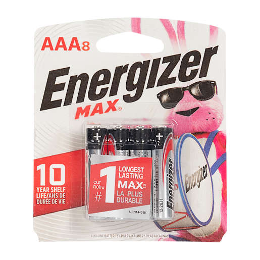 Energizer Max AAA Batteries Pkg/8