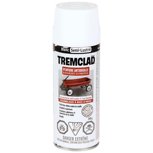Tremclad Anti-Rust White Semi-Gloss Paint - 340 g