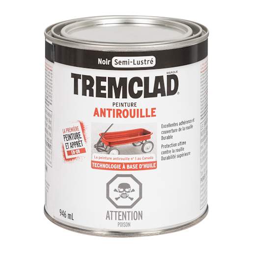 Tremclad Anti-Rust Black Semi-Gloss Paint- 946 ml