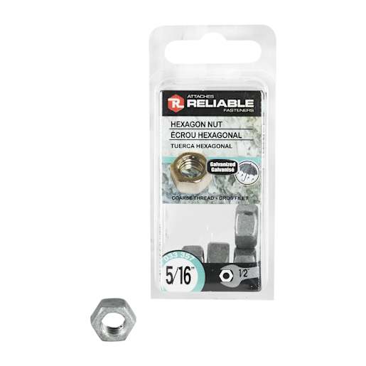 Galvanized Hex Nuts 5/16 in. Pkg/5