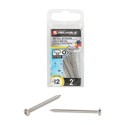 Stainless Steel Wood Screws 2 in. n° 12 F.H. Pkg/3