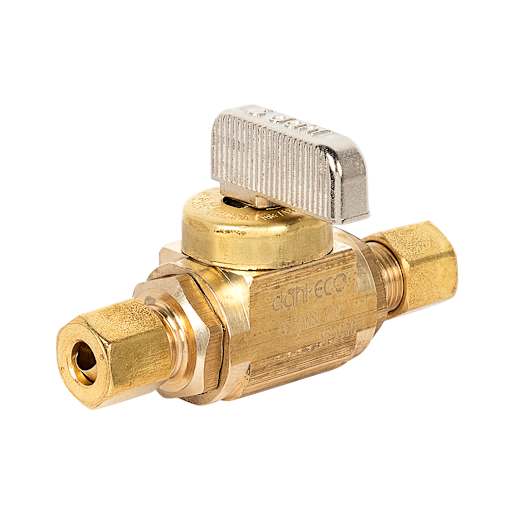 Straight Brass Valve , 1/4 in. Comp