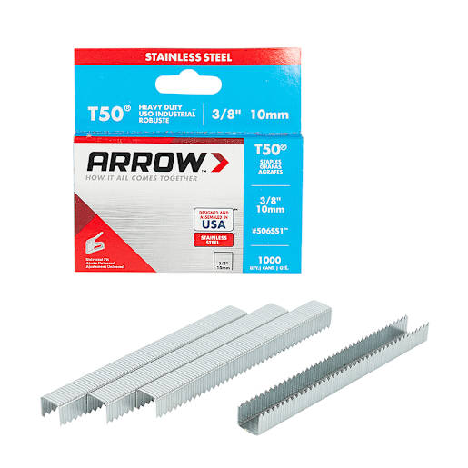 T50 Stainless Steel Staples 3/8 in. Pkg/1000