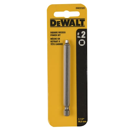 DEWALT Square Screwdriver Bit - , #2 x 3-1/2 in.