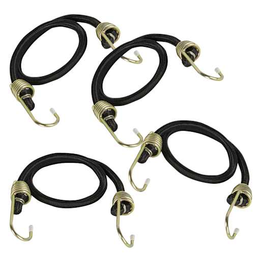 NEKTRA Industrial Bungee Cords 18 in. Pkg/4