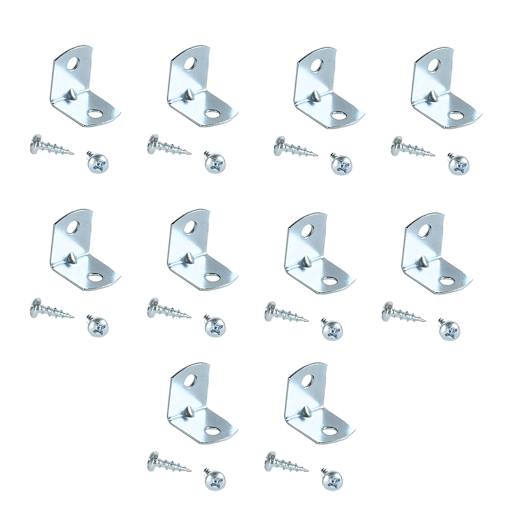 Square Corner Metal Brackets - 3/4 in. Zinc Pkg/12