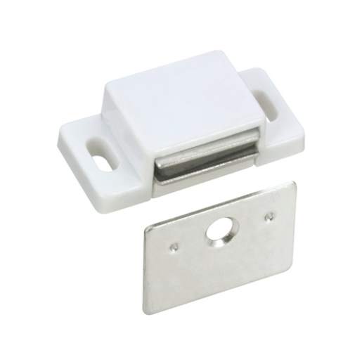 Plastic Single Magnetic Latch White