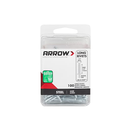 Long Steel Rivets 1/8 in. Pkg/100