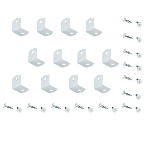 Square Corner Metal Brackets  3/4 in. White Pkg/12