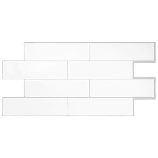 Oslo White Peel&Stick Tiles 22 9/16 in. x 10 7/8 in. Pkg/2
