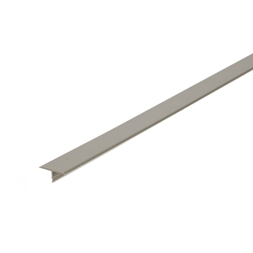 Satin Titanium T-Shaped Ceramic Floor Edging 7/8 in. x 8 ft.