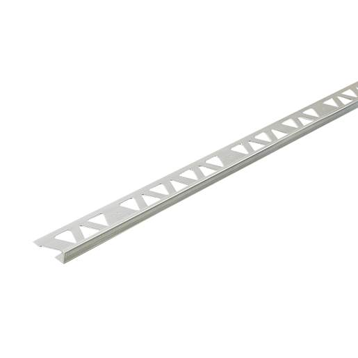 Chrome L-Shaped Ceramic Floor Edging 8 mm x 8 ft.