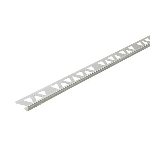 Chrome L-Shaped Ceramic Floor Edging 10 mm x 8 ft.