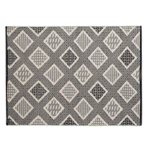 VERTUO Manille Cotton Interior Rug 3 ft. x 4 ft. Grey Black and Natural