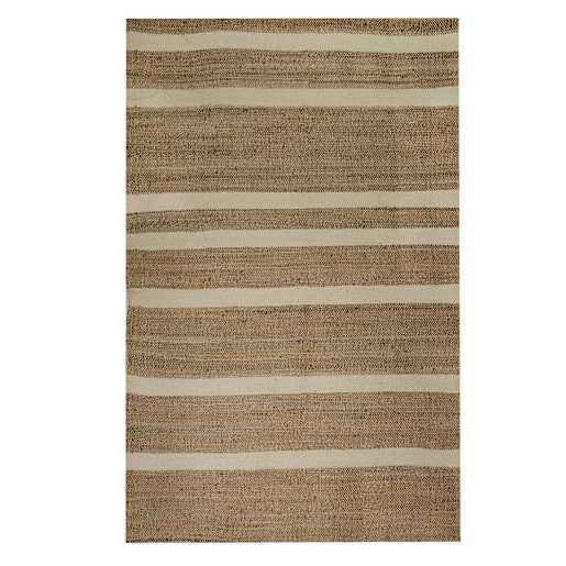 Tapis d'intérieur en coton et jute rayures naturel 5 pi x 7 pi VERTUO