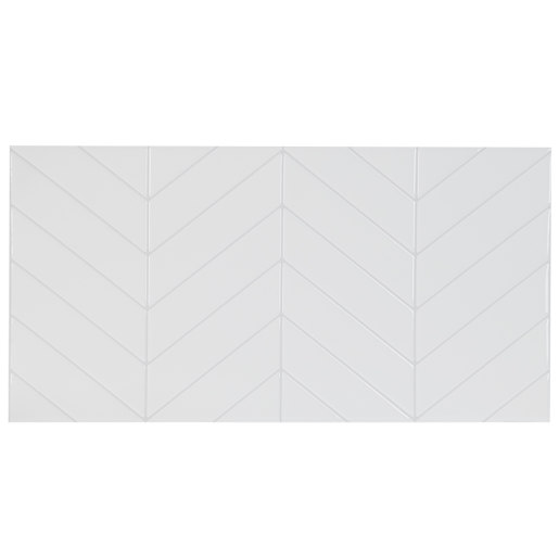 Tuiles adhésives Chevron blanc 22 9/16 po x 11 9/16 po Pqt/2 SMART TILES