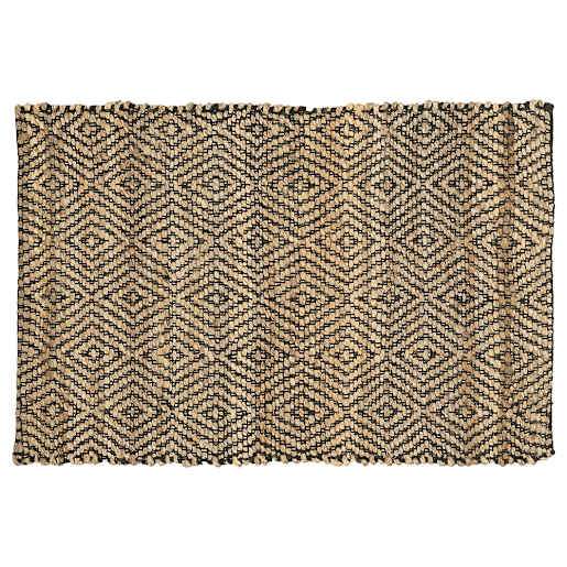 VERTUO Jute Diamond Interior Mat 2 ft. x 3 ft. Black and Natural